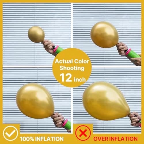 PartyWoo Metallic Gold Balloons 50pcs Chrome Gold Color 5 Inch | Birthday Party Decorations thumbnail 4