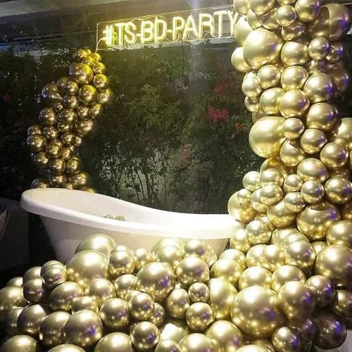 PartyWoo Metallic Gold Balloons 50pcs Chrome Gold Color 5 Inch | Birthday Party Decorations thumbnail 7