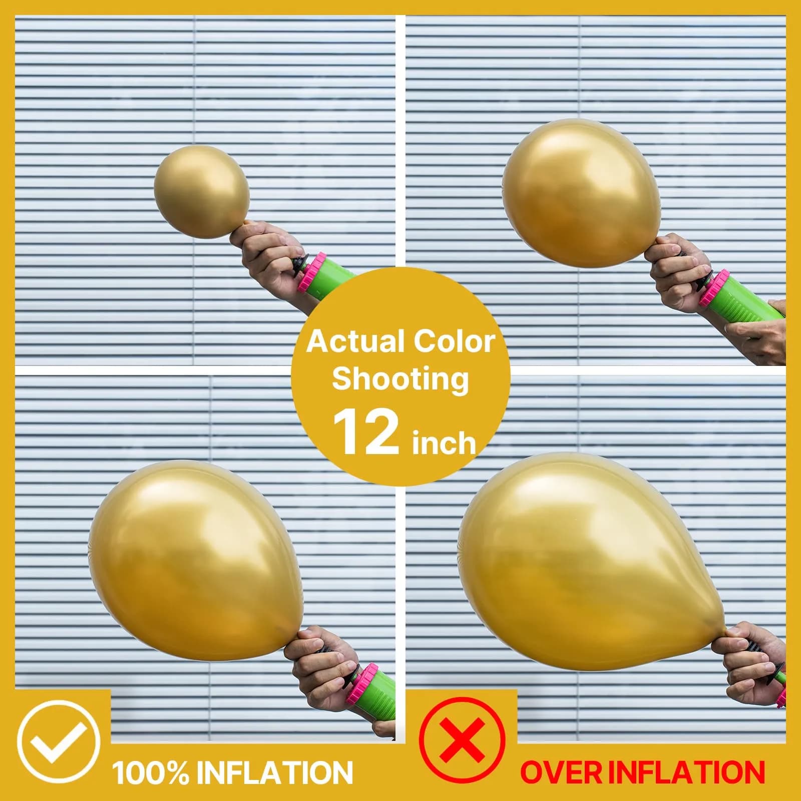 PartyWoo Metallic Gold Balloons 50pcs Chrome Gold Color 5 Inch | Birthday Party Decorations - view 4