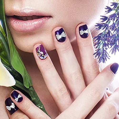 Maitys 40 Pieces 3D Bow Nail Charms Silver | DIY Nail Art & Decoration thumbnail 5