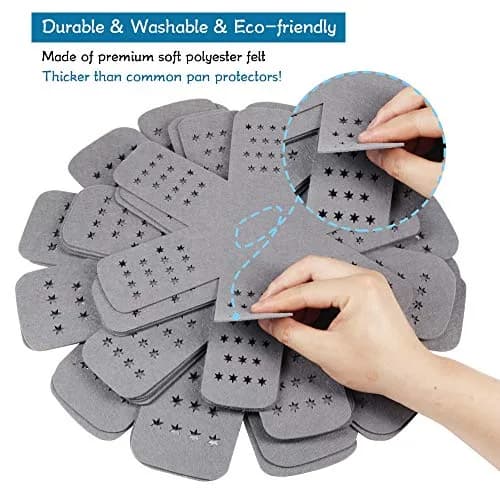 BYKITCHEN Pan Pot Protectors for Stacking, 12pcs & 3 Sizes | Protects Cookware from Scratches & Damage thumbnail 4