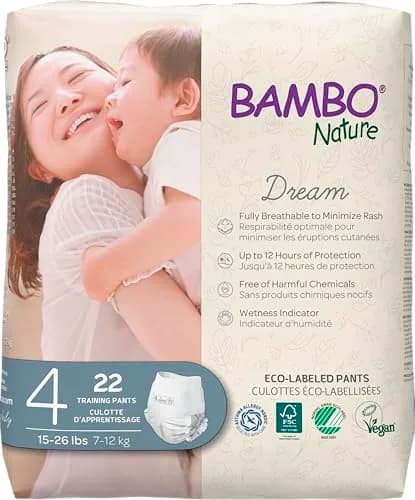 Bambo Nature Hypoallergenic Training Pants Size 4 | Chlorine-Free, Skin Friendly, 22 Count thumbnail 1