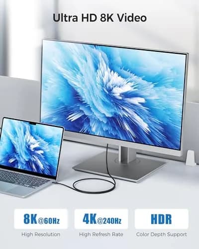 Cable Matters 40Gbps Thunderbolt 4 Cable 1m (3.3ft) | Supports 8K Video & 240W Charging thumbnail 3