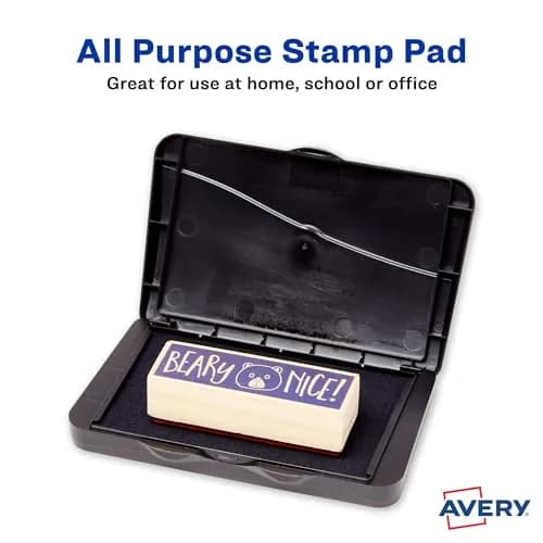 Avery Foam Stamp Pads, 2.75" x 4.27", 3 Black Ink Pads | Bold Black Ink for Crafts & Office thumbnail 2