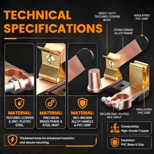 COZYEHOO Top Post Knife Blade Master Switch 12V 24V | Heavy Duty Brass Battery Disconnect thumbnail 6