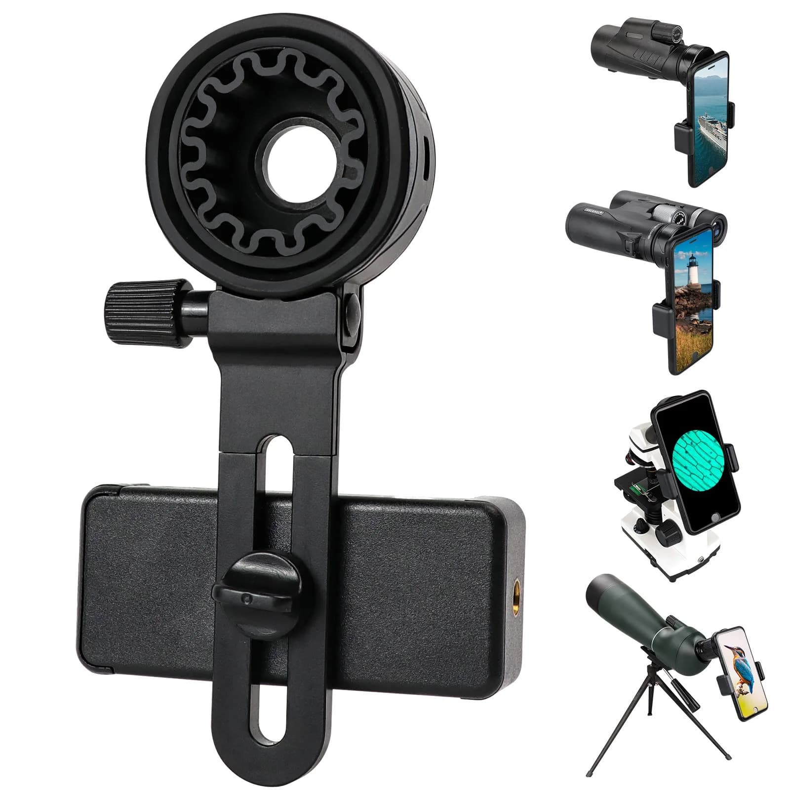 LAKWAR Universal Telescope Phone Adapter | Fits Eyepieces 28-49mm & Phones 65-105mm - main product image