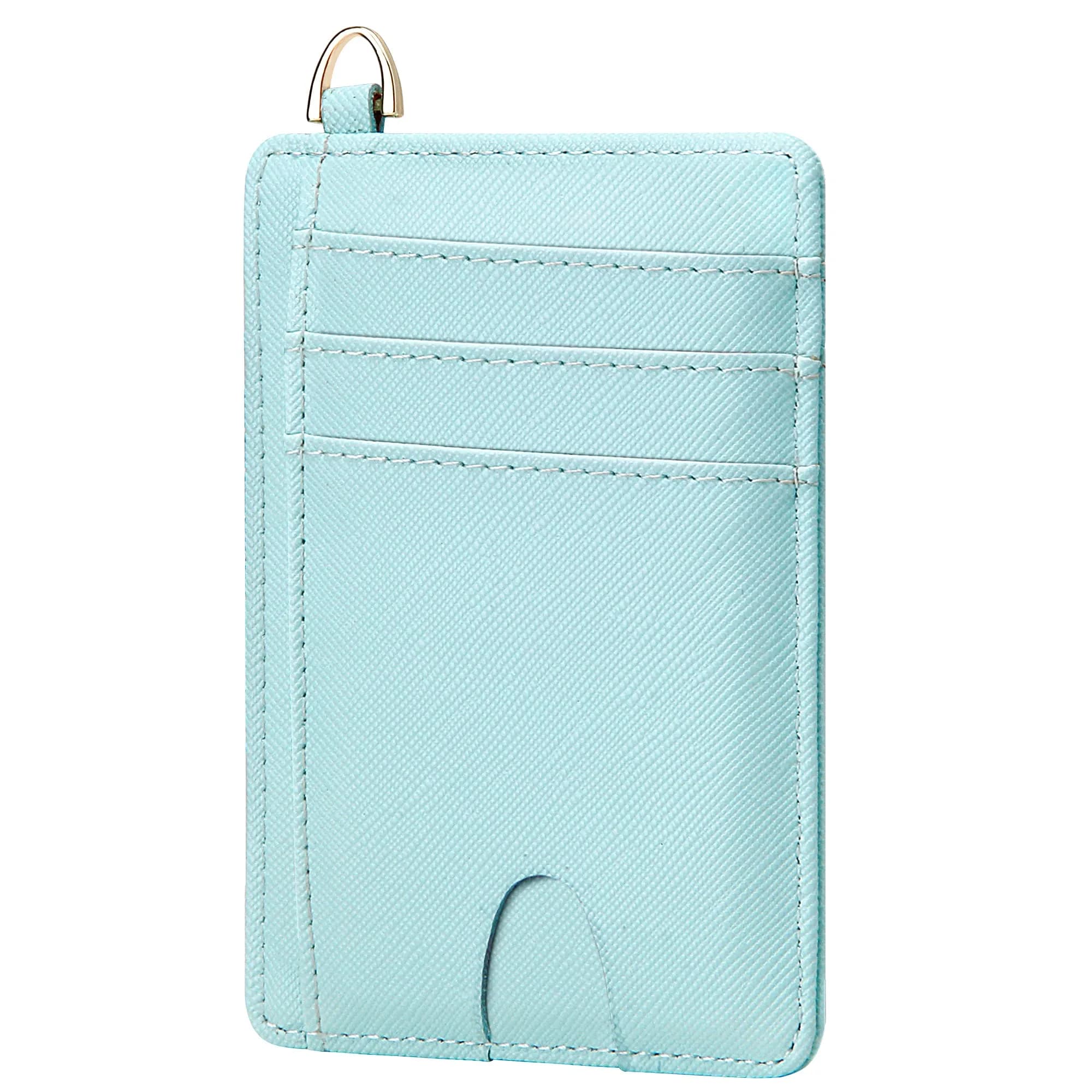 GEEAD Slim Minimalist Front Pocket RFID Blocking Card Holder Wallets for Men & Women | Compact & Secure — Blue