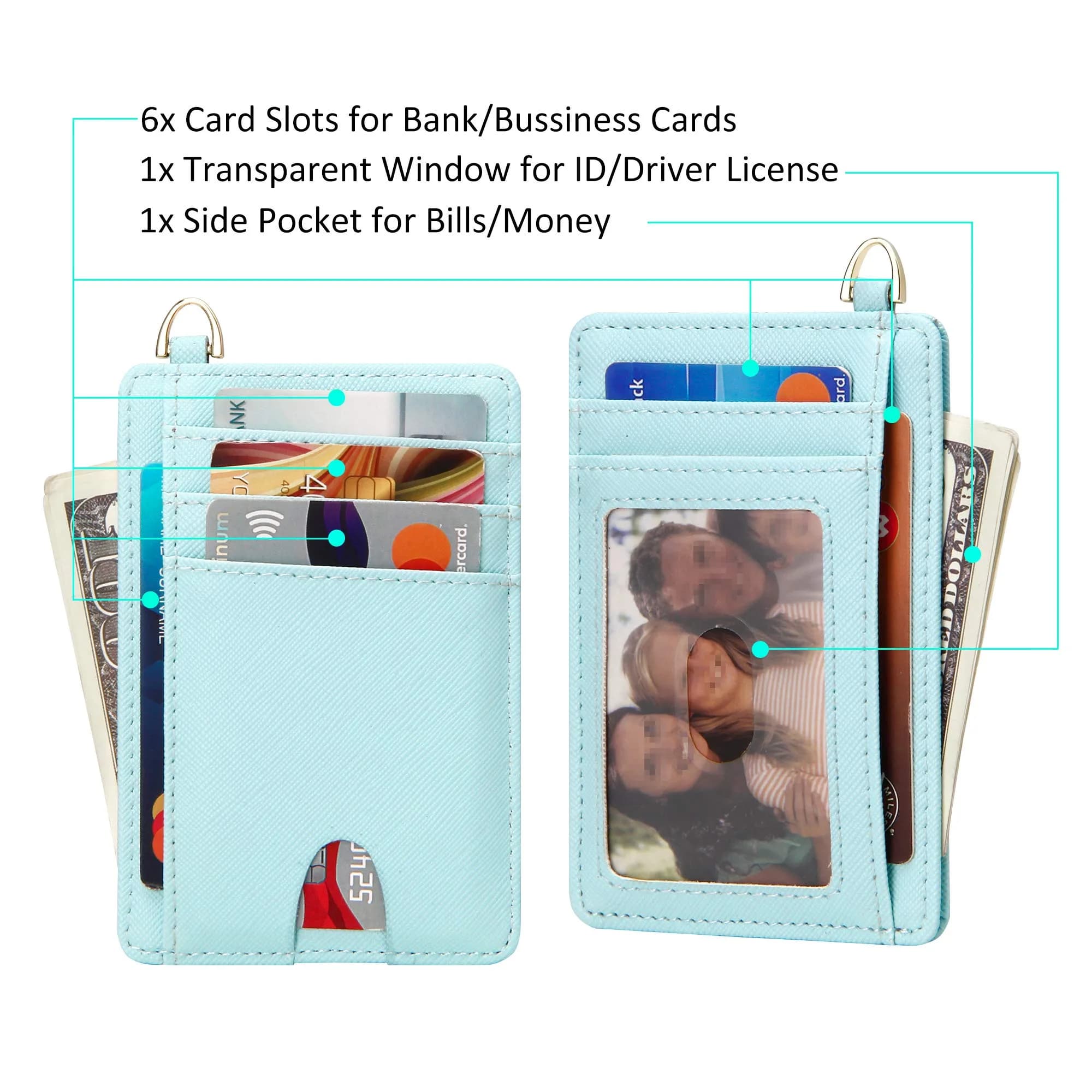 GEEAD Slim Minimalist Front Pocket RFID Blocking Card Holder Wallets for Men & Women | Ultra-Slim & Durable thumbnail 3
