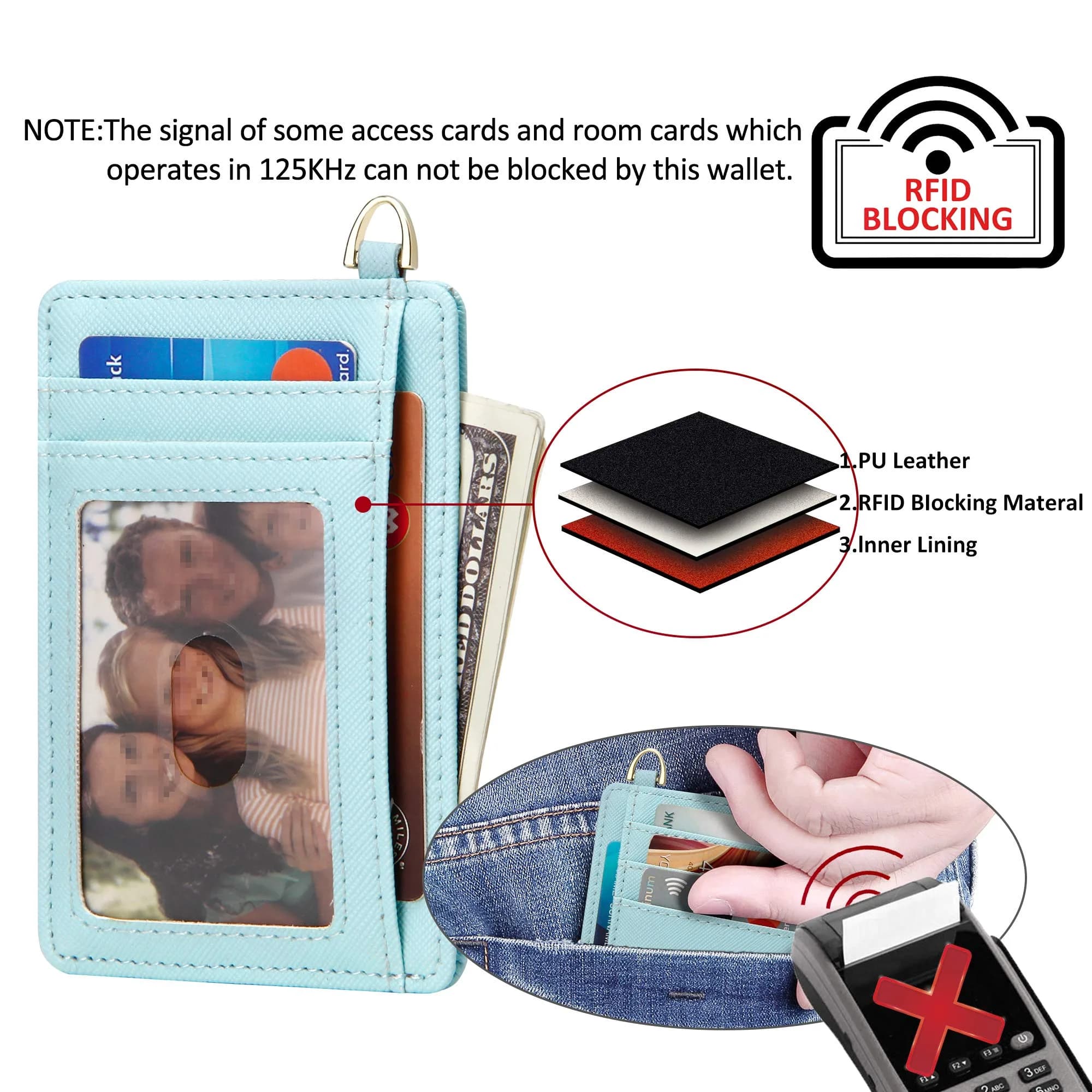 GEEAD Slim Minimalist Front Pocket RFID Blocking Card Holder Wallets for Men & Women | Ultra-Slim & Durable thumbnail 4