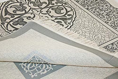 ihvan online Muslim Prayer Rug and Prayer Beads | Soft Taffeta Fabric, Portable, Elegant Design, Black | 117cm x 71cm thumbnail 8