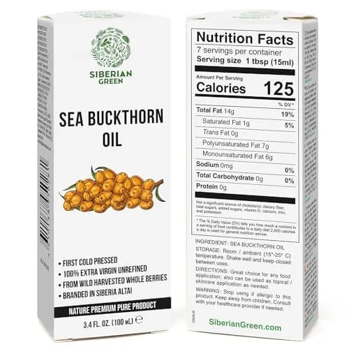 Siberian Green Natural Sea Buckthorn Oil 100ml (3.4 fl oz) | Food Grade Oil for Skin, Hair & Diet thumbnail 5