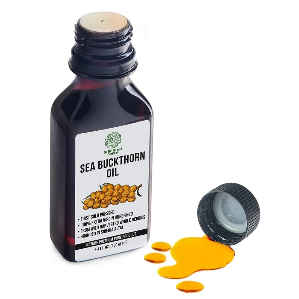 Siberian Green Natural Sea Buckthorn Oil 100ml (3.4 fl oz) | Food Grade Oil for Skin, Hair & Diet - view 6