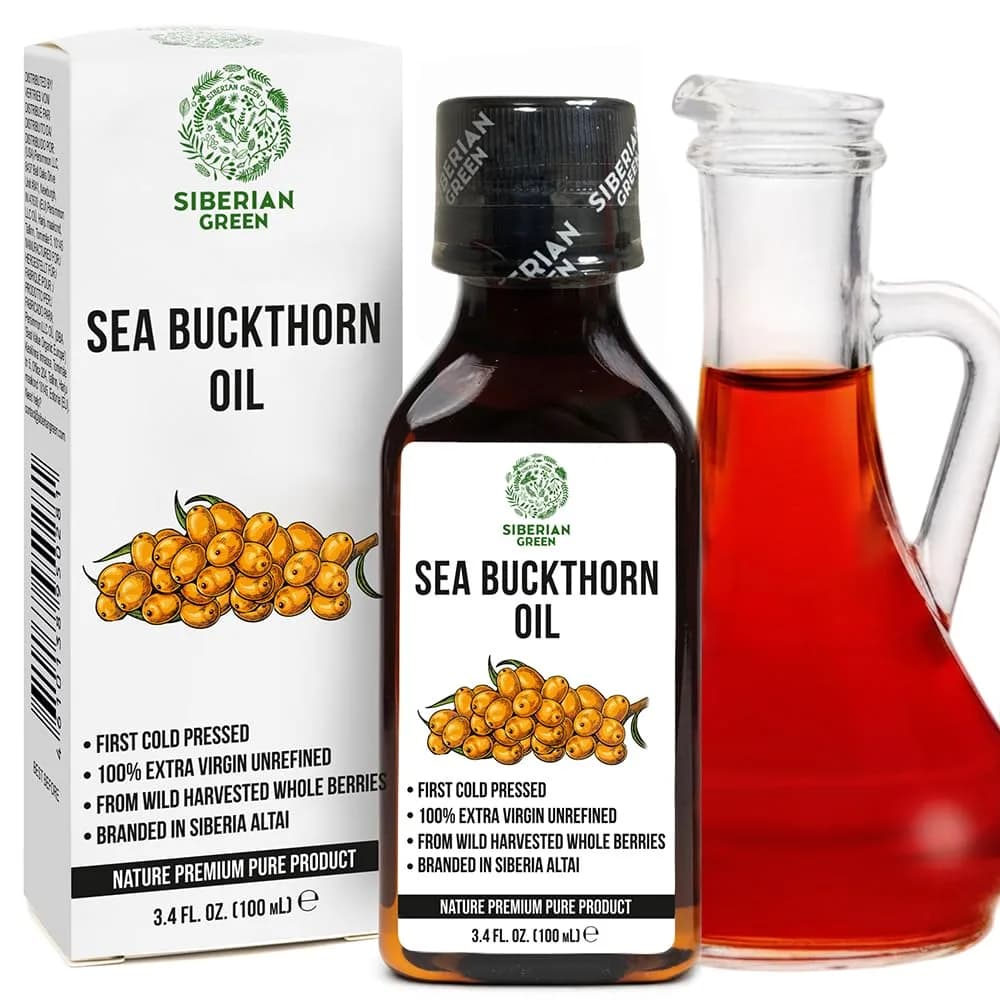 Siberian Green Natural Sea Buckthorn Oil 100ml (3.4 fl oz) | Food Grade Oil for Skin, Hair & Diet - view 2