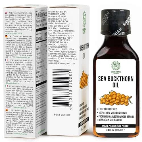 Siberian Green Natural Sea Buckthorn Oil 100ml (3.4 fl oz) | Food Grade Oil for Skin, Hair & Diet thumbnail 3