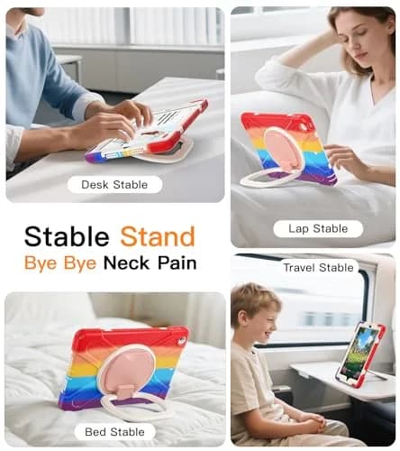 BATYUE Shockproof Case for iPad 9th/ 8th/ 7th Gen (10.2 inch) | 3-Layer Armor & 360° Stand, Kid-Friendly, Detachable Strap thumbnail 5