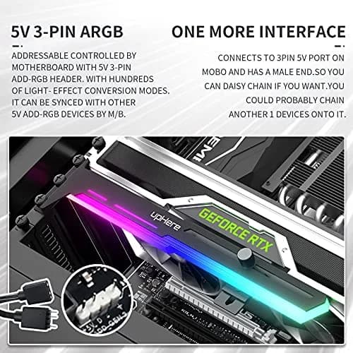 upHere G276ARGB Addressable RGB Graphics Card GPU Brace Support 27.6cm (10.87in) thumbnail 4