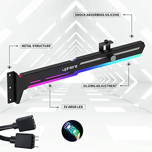 upHere G276ARGB Addressable RGB Graphics Card GPU Brace Support 27.6cm (10.87in) thumbnail 2