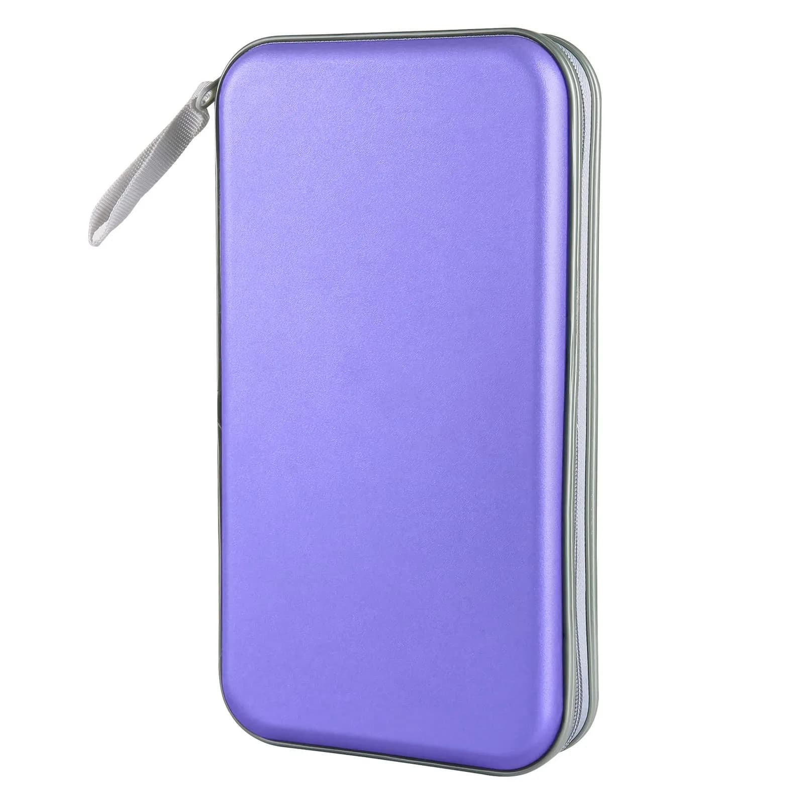 Siveit Lavender 80 Capacity CD/DVD Case Holder | Hard Plastic Disc Wallet with Zipper - main product image