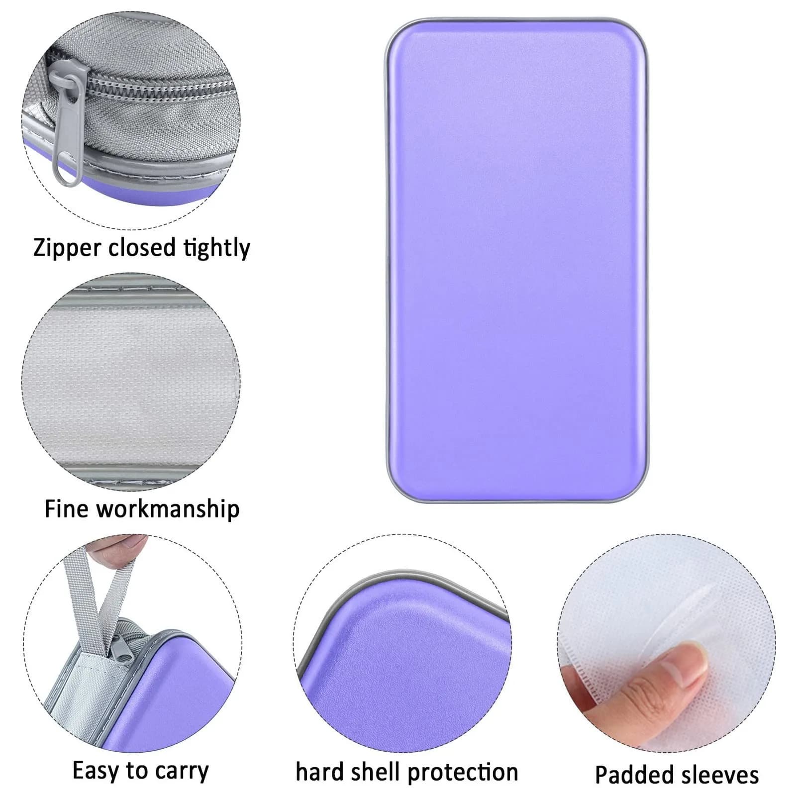 Siveit Lavender 80 Capacity CD/DVD Case Holder | Hard Plastic Disc Wallet with Zipper - view 2