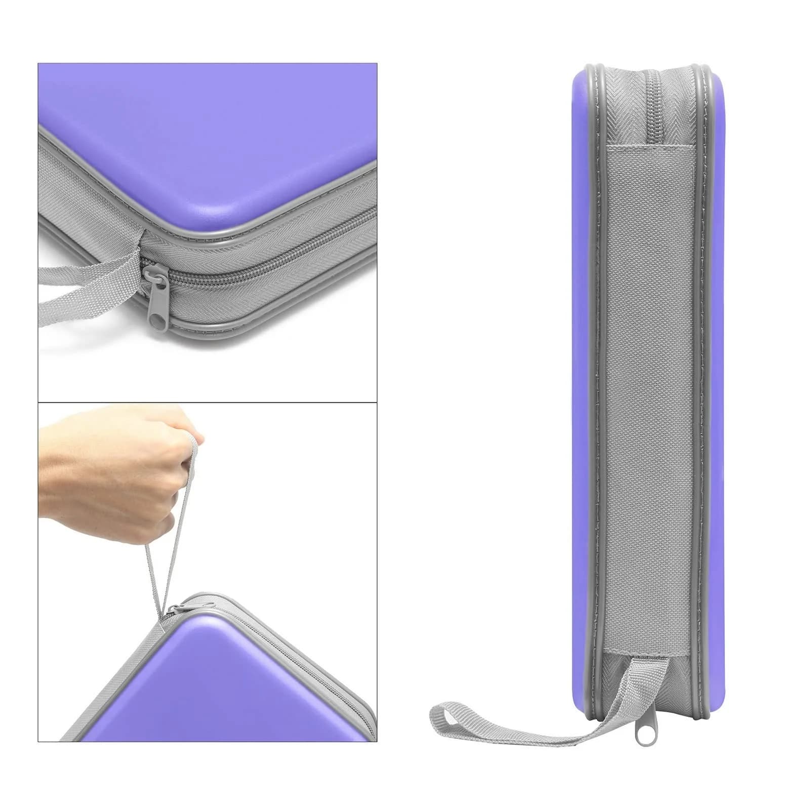 Siveit Lavender 80 Capacity CD/DVD Case Holder | Hard Plastic Disc Wallet with Zipper - view 3