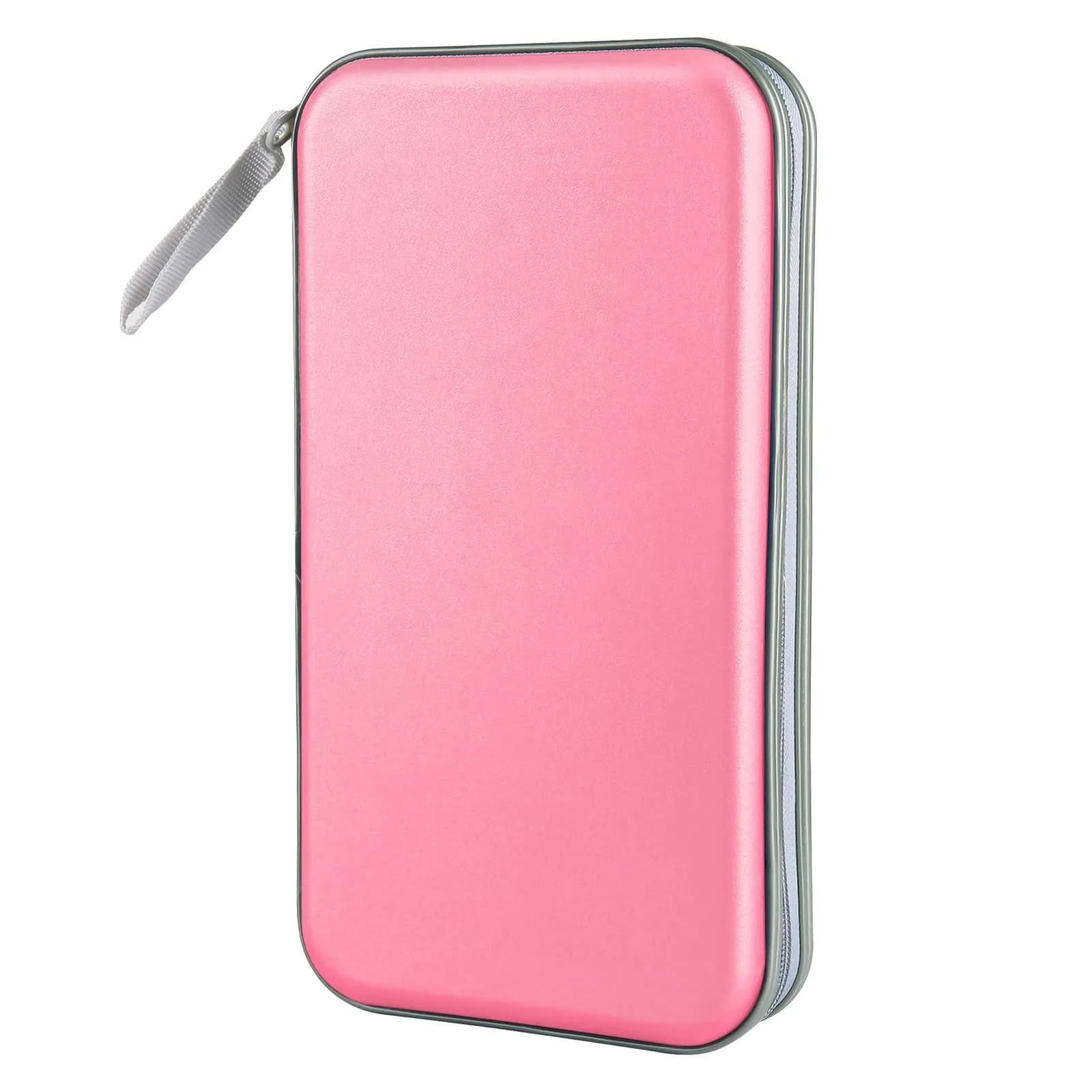 Siveit 80 Capacity CD/DVD Case Holder - Light Pink Hard Plastic with Zipper - main product image