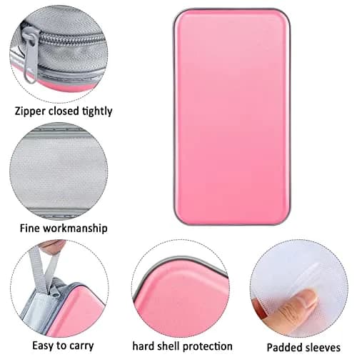 Siveit 80 Capacity CD/DVD Case Holder - Light Pink Hard Plastic with Zipper thumbnail 2