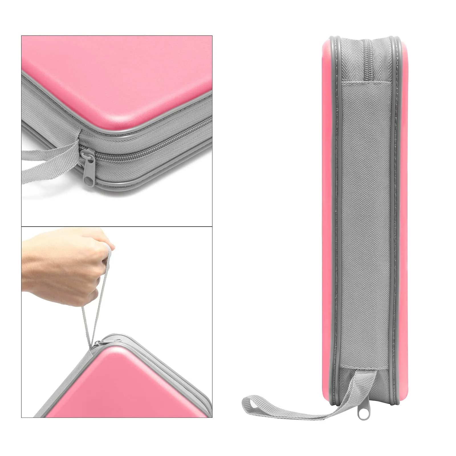 Siveit 80 Capacity CD/DVD Case Holder - Light Pink Hard Plastic with Zipper - view 3