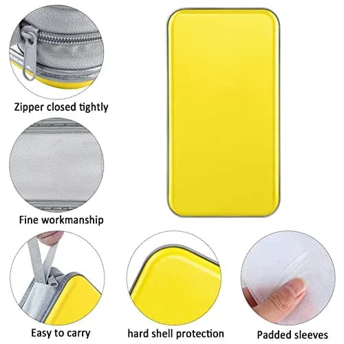 Siveit 80 Capacity Yellow CD Case Holder | Hard Plastic DVD Wallet with Zipper thumbnail 2