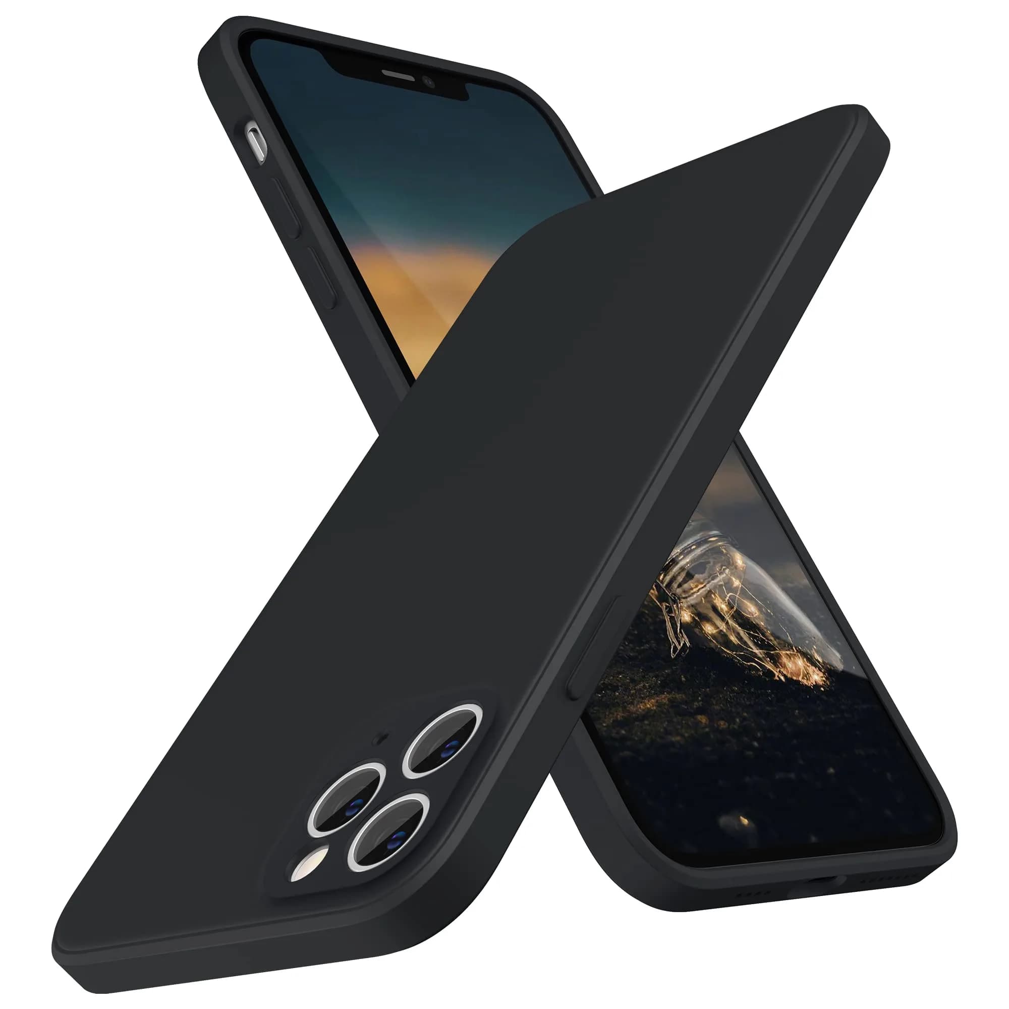 SURPHY Liquid Silicone Slim Case for iPhone 11 Pro Max 6.5 Inch | Camera & Body Protection — Black