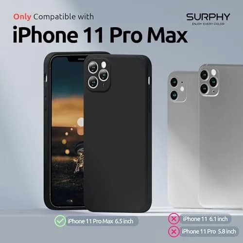 SURPHY Liquid Silicone Slim Case for iPhone 11 Pro Max 6.5 Inch | Camera & Body Protection thumbnail 2