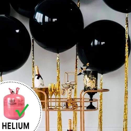 PartyWoo Black Balloons 36 Inch (91.44 cm) Matte Latex Helium Balloons, 4 Count | Assorted Colors Balloon thumbnail 4