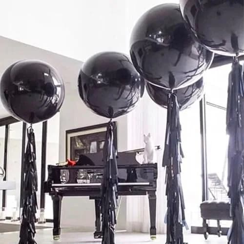 PartyWoo Black Balloons 36 Inch (91.44 cm) Matte Latex Helium Balloons, 4 Count | Assorted Colors Balloon thumbnail 5