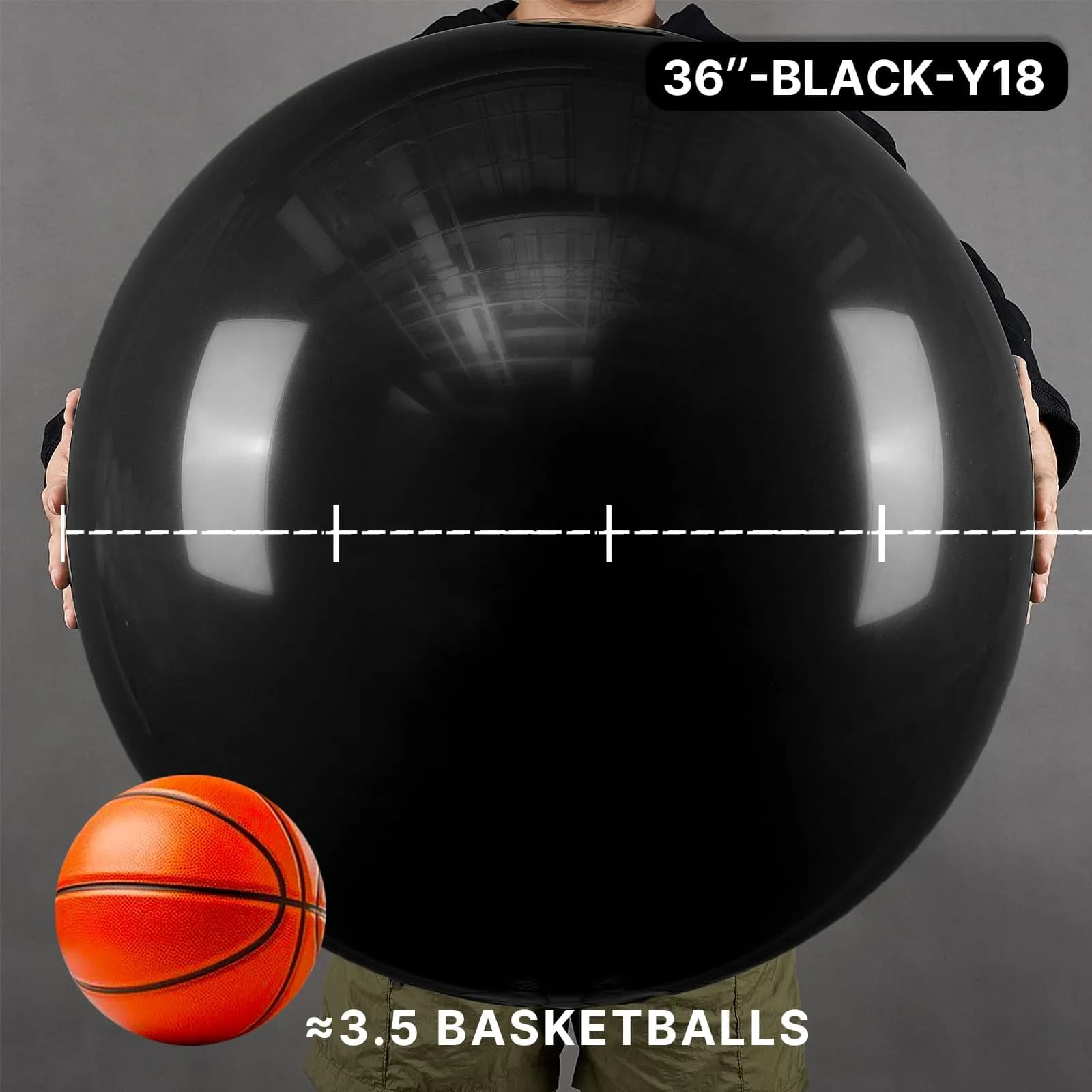 PartyWoo Black Balloons 36 Inch (91.44 cm) Matte Latex Helium Balloons, 4 Count | Assorted Colors Balloon - view 2