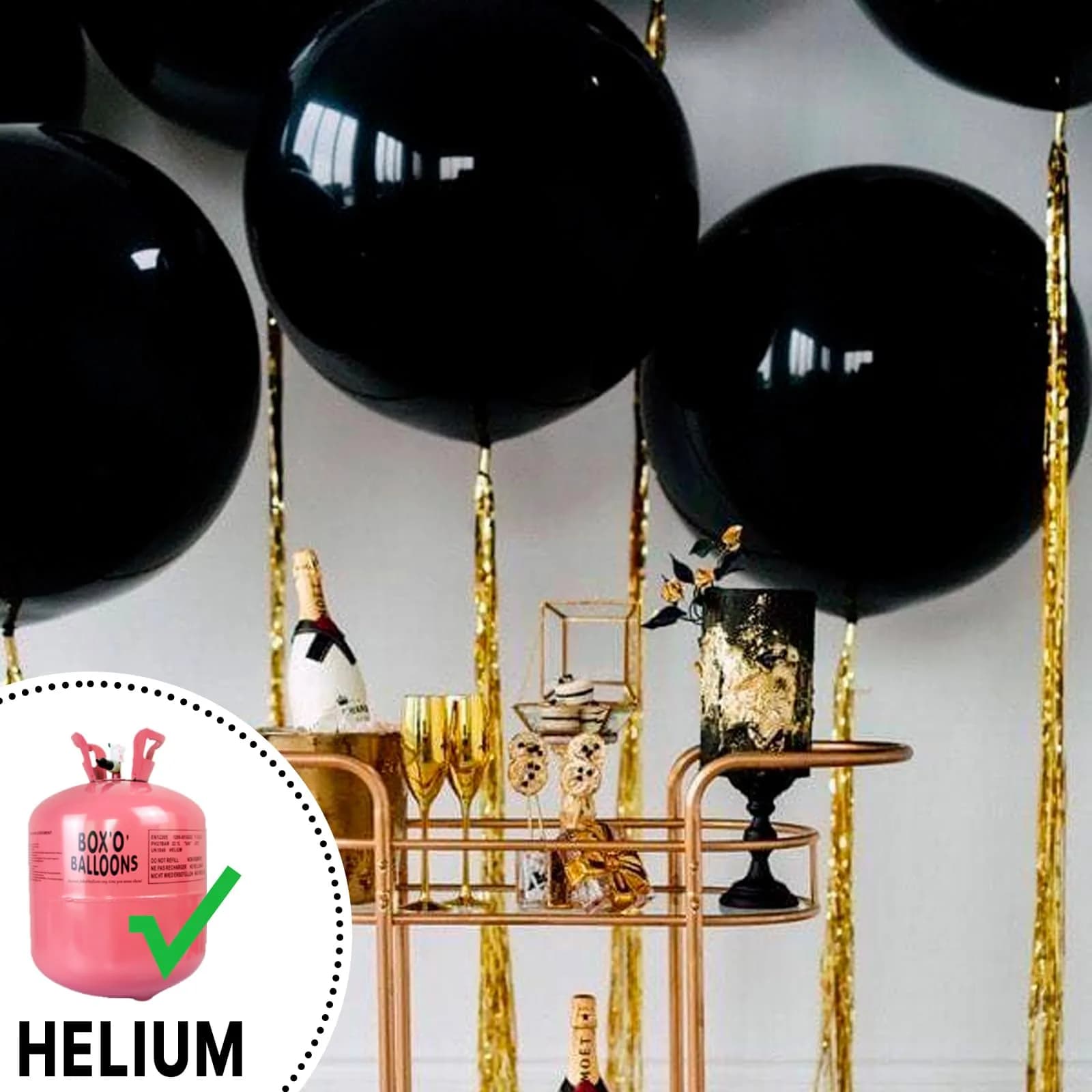 PartyWoo Black Balloons 36 Inch (91.44 cm) Matte Latex Helium Balloons, 4 Count | Assorted Colors Balloon - view 4