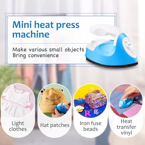 Honoson Mini Craft Iron with Charging Base Tiny,Blue | Portable DIY Heat Press for Small Projects thumbnail 3