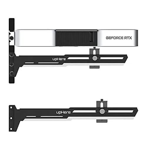 upHere G27654 Graphics Card GPU Brace Support Bracket, Adjustable Length & Height, White & Black — WHITE&BLACK
