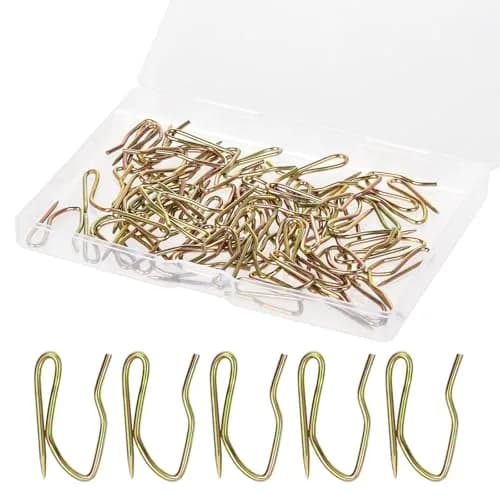 Nydotd 58PCS Rustproof Metal Curtain Hooks with Storage Box | Vintage Bronze Pin-On Hooks (1.6cm Width) thumbnail 1