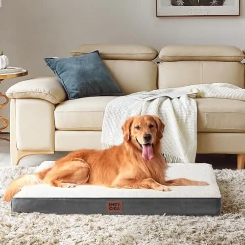 EHEYCIGA Orthopedic Dog Bed Large with Washable Cover 104cm x 69cm | Supportive Egg Foam & Plush Top thumbnail 6