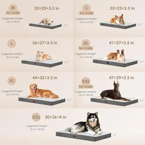 EHEYCIGA Orthopedic Dog Bed Large with Washable Cover 104cm x 69cm | Supportive Egg Foam & Plush Top thumbnail 3