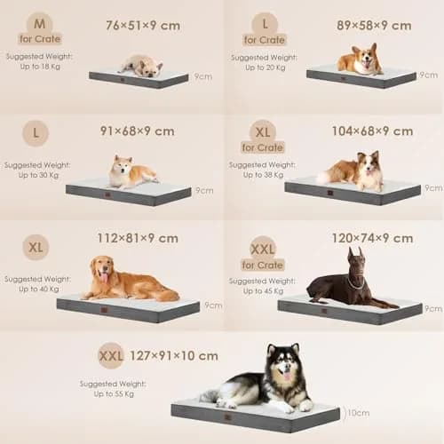EHEYCIGA Orthopedic Dog Bed Egg Crate Support 76cm x 51cm | Washable Large Dog Mat thumbnail 2