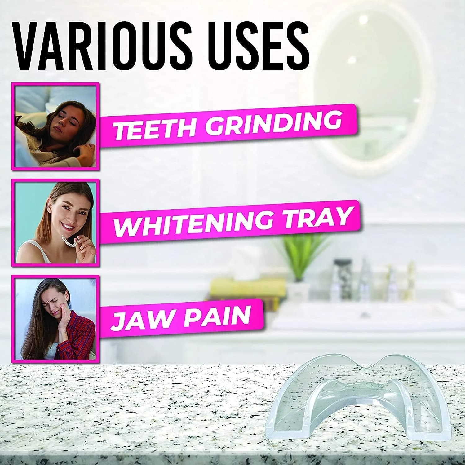 HONEYBULL Thick Anti Grinding Night Guards with Storage Case | Custom Moldable Boil-and-Bite Dental Protection - view 6