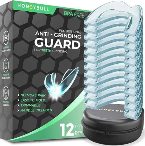 HONEYBULL Custom Moldable Night Guards 12 Pack Thin | Boil and Bite for Teeth Grinding Protection thumbnail 1