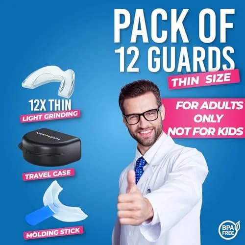 HONEYBULL Custom Moldable Night Guards 12 Pack Thin | Boil and Bite for Teeth Grinding Protection thumbnail 5