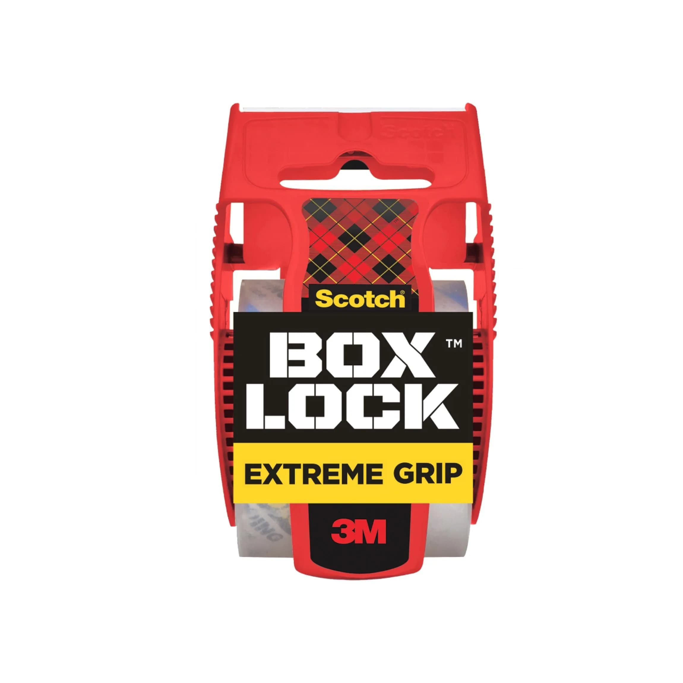 Scotch Box Lock Extreme Grip Packaging Tape with Dispenser, Clear Heavy Duty Shipping Tape, 1 Roll - main product image