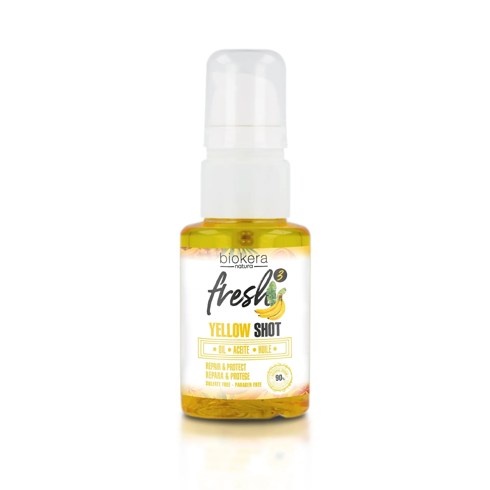 SALERM Hair Oil - Biokera Fresh Yellow Shot Oil 75 ml Abyssinian & Almond Nourishes & Repairs Damaged Hair