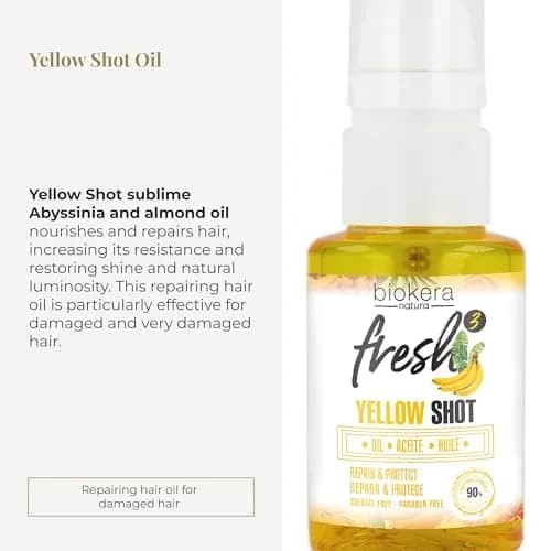 SALERM Hair Oil - Biokera Fresh Yellow Shot Oil 75 ml Abyssinian & Almond Nourishes & Repairs Damaged Hair thumbnail 2