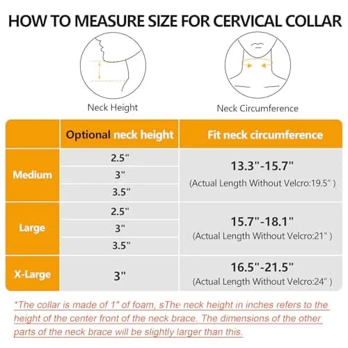 Cozyhealth Soft Foam Neck Brace Universal Cervical Collar, Adjustable Neck Support for Sleeping - Medium (13.3"-15.7" Neck Circumference) thumbnail 2