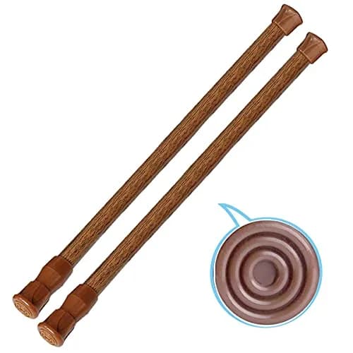 HILLHOME 2 Pack Small Tension Rods 15.7 in to 28 in | Adjustable Spring Curtain Rods for Windows & Cabinets thumbnail 1