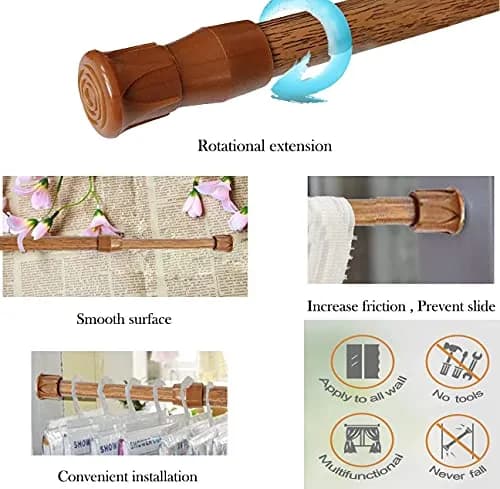 HILLHOME 2 Pack Small Tension Rods 15.7 in to 28 in | Adjustable Spring Curtain Rods for Windows & Cabinets thumbnail 4