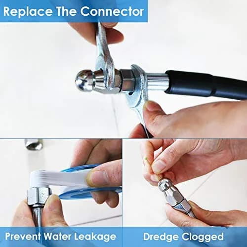 ZOFINE Sewer Jetter Kit for Pressure Washer 150FT 5800PSI with 6 Nozzles & Fittings | Clears Blockages Fast thumbnail 3